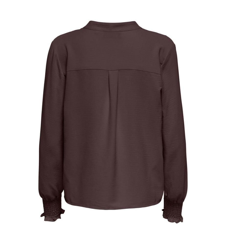 Mette V-Ausschnitt Smock Top - Dekadente Schokolade