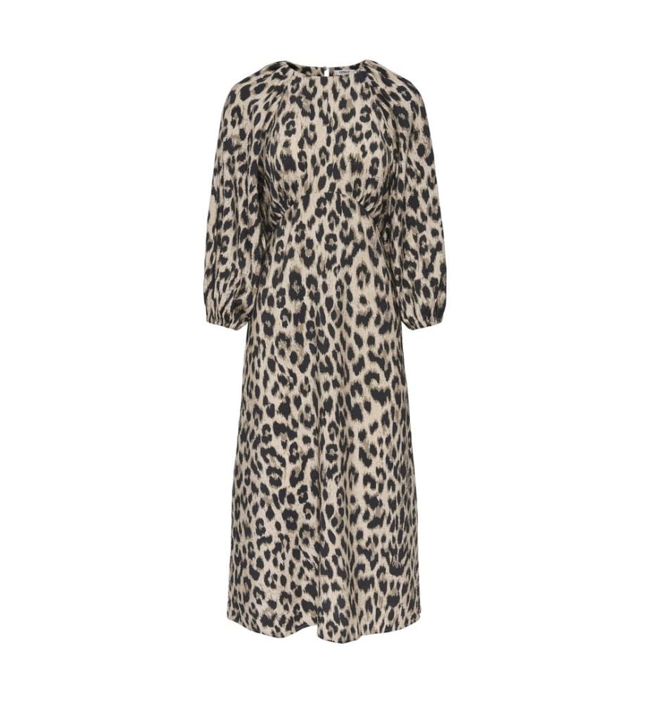 Langes Kleid Maizee - Beige und Schwarz