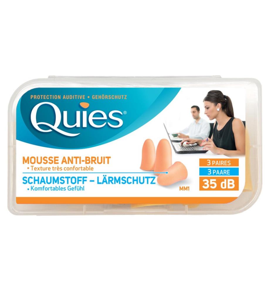 Quies Ohrstöpsel Schaumstoff hautfarben 6 Stück