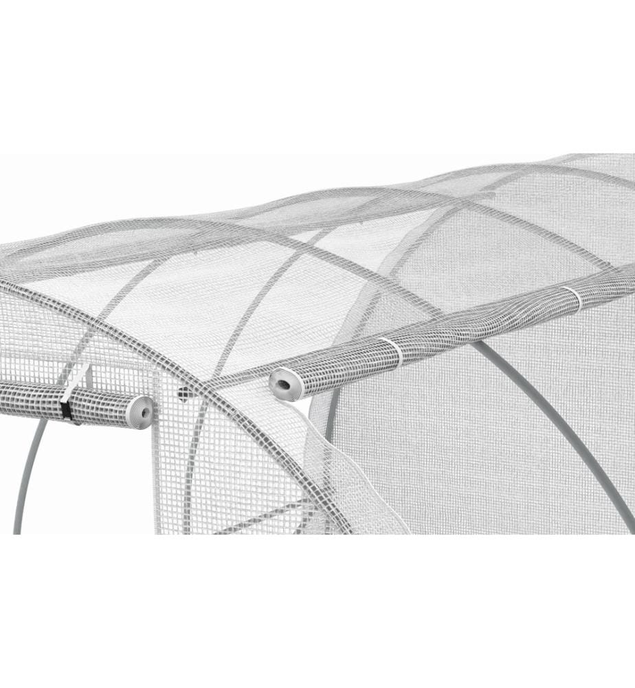 Tunnelgewächshaus für den Garten 12m² weiss verstärkte Plane 130 gr/m² - Ganzjahresprogramm - Transparent
