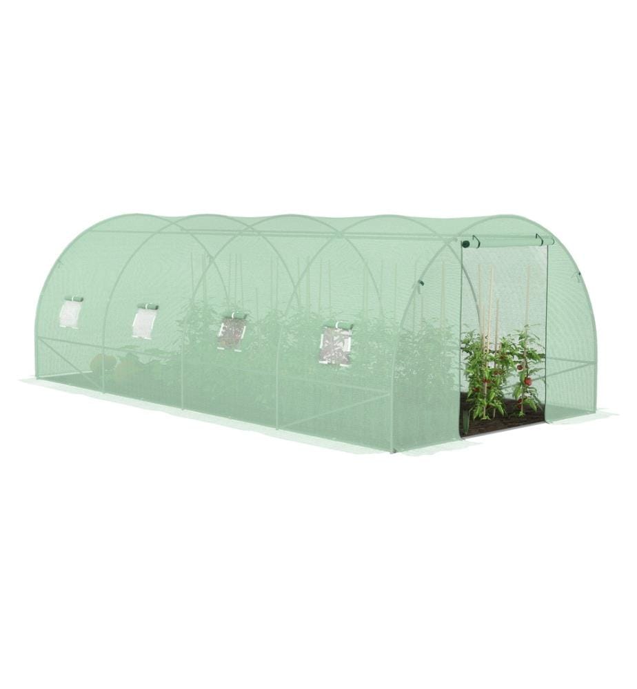 Gartengewächshaus 18 m ² verstärkte Plane 130 gr/m² - Sortiment Gemüse - Grün