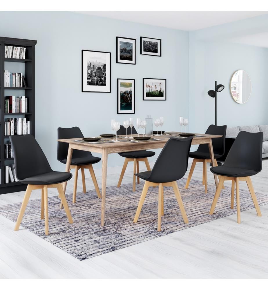 6er-Set Stühle Nordia 46 x 51 x 79.5 cm - Schwarz