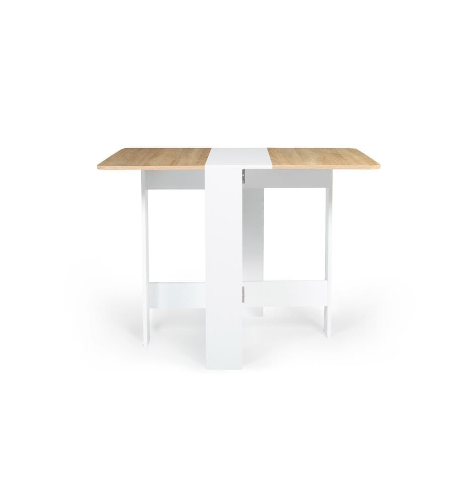 Esstisch Konsole Klappbar Platte - 27 x 76 x 75 cm - Natur und Weiss