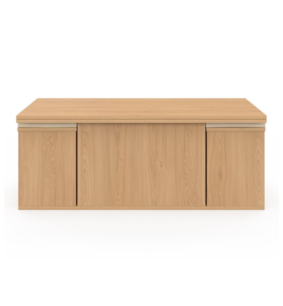 Tania 2 in 1 coffee table with folding top and 4 seats - Brown