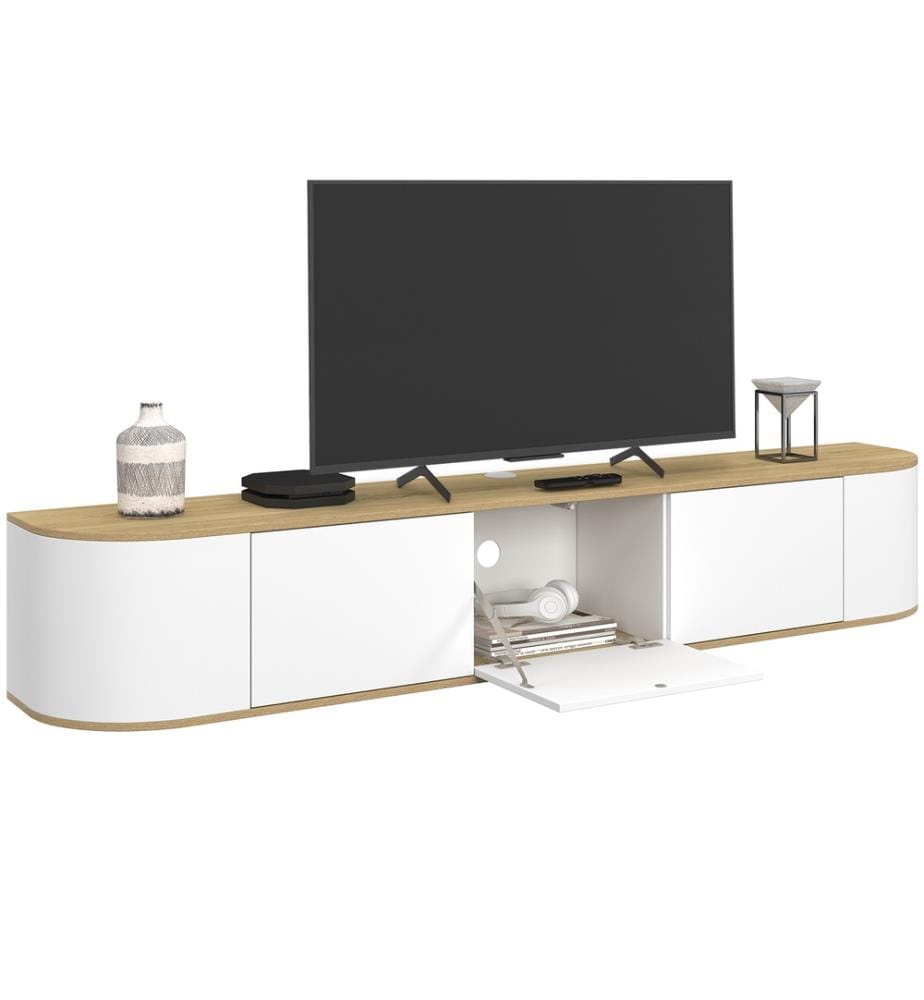 Hängender TV-Schrank, 180 cm – Elora – Weiss