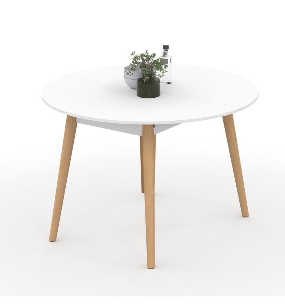 Esstisch Stacy 110 x 110 x 75 cm - Hellbraun & Weiss