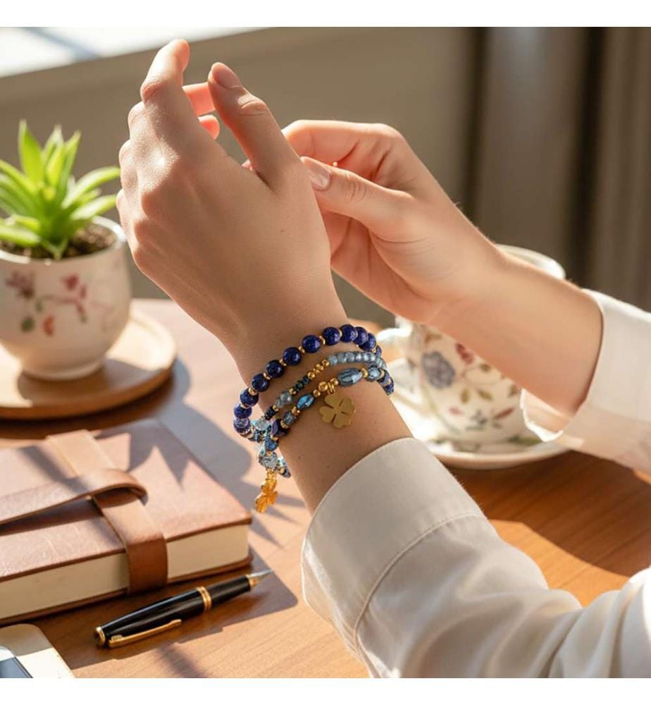 Armband Armband Mit Mehrreihigen Anhängern - Blau