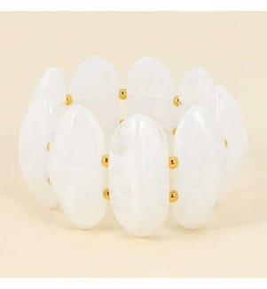 Elastisches Armband mit weicher Manschette - Weiss