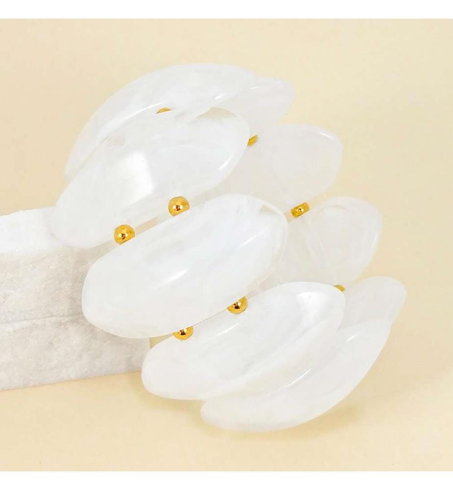 Elastisches Armband mit weicher Manschette - Weiss