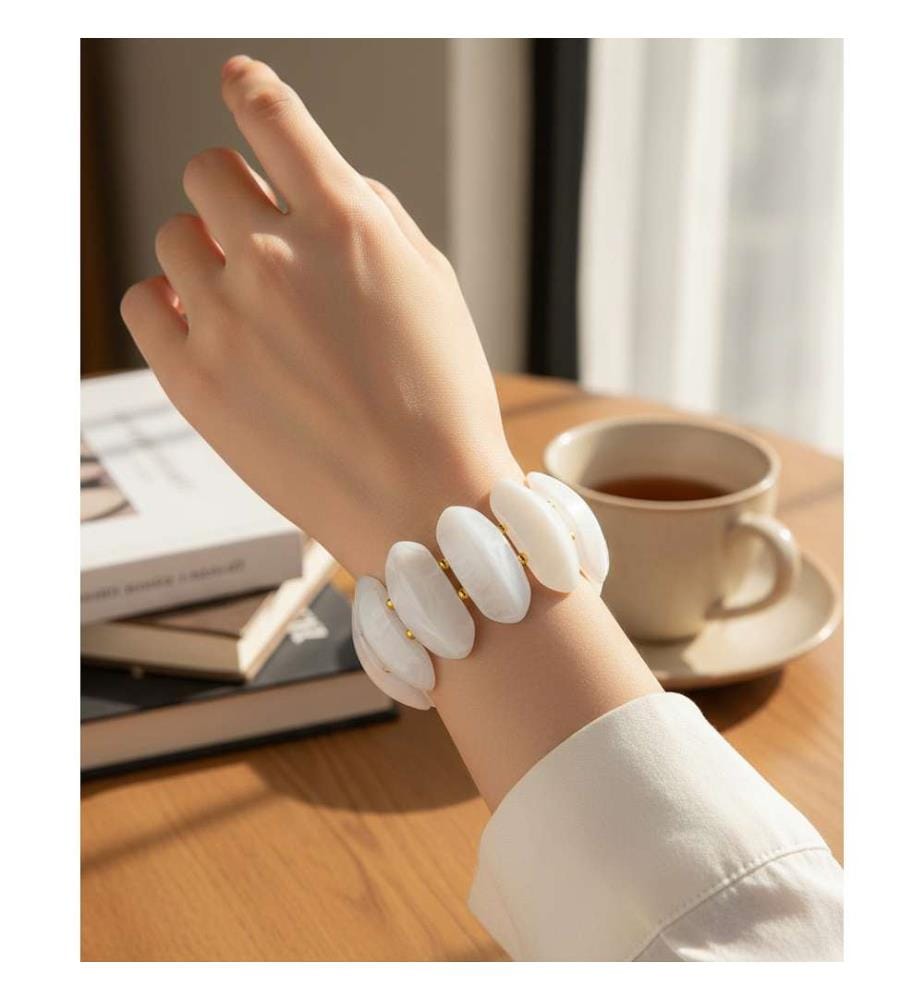 Elastisches Armband mit weicher Manschette - Weiss