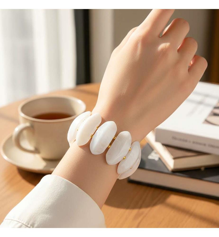 Elastisches Armband mit weicher Manschette - Weiss