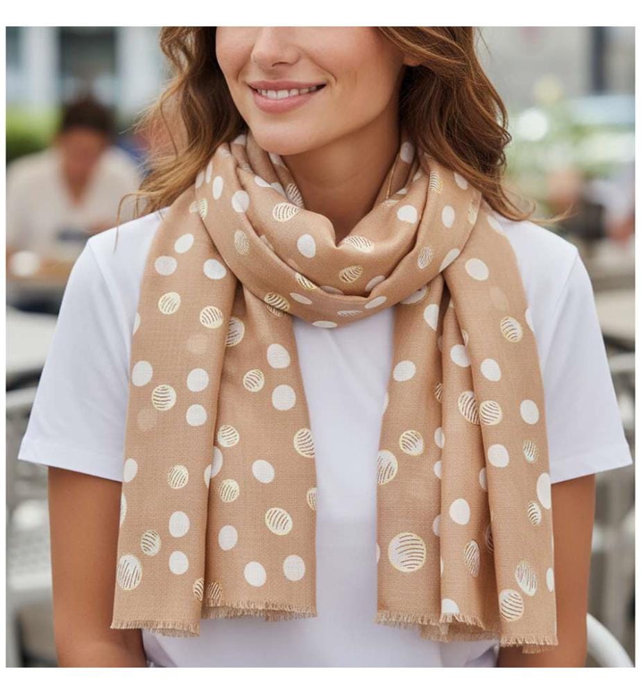 Bedruckter Stola-Schal - Beige