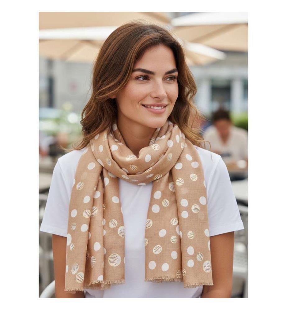 Bedruckter Stola-Schal - Beige