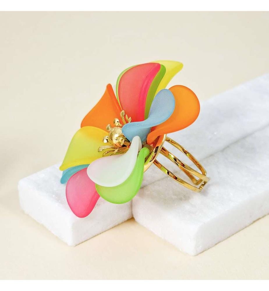 Rainbow Flor Ring - Mehrfarbig