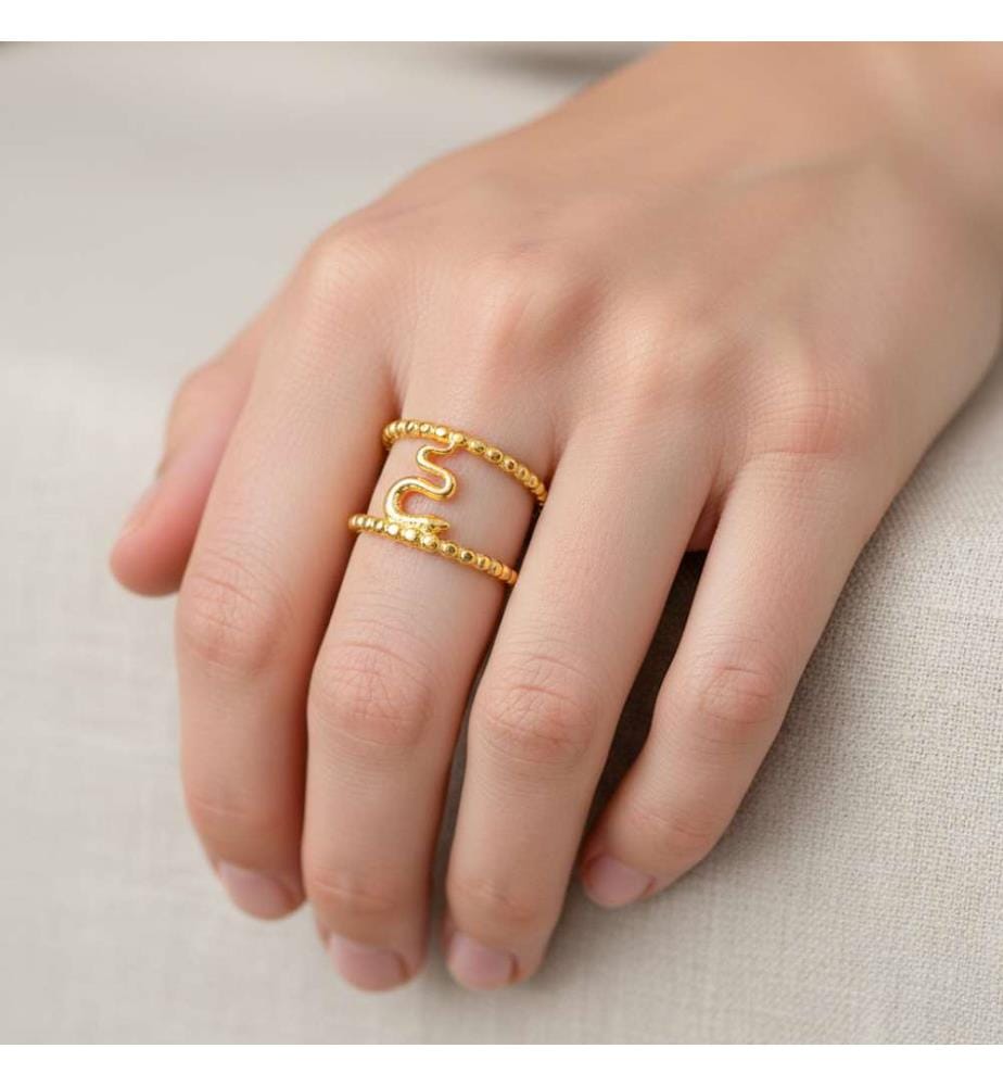 Anello flessibile traforato regolabile - Oro