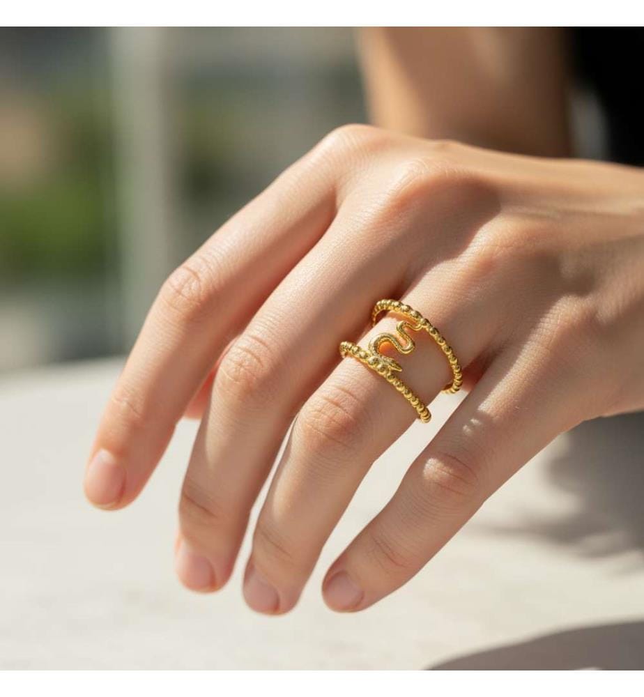 Anello flessibile traforato regolabile - Oro