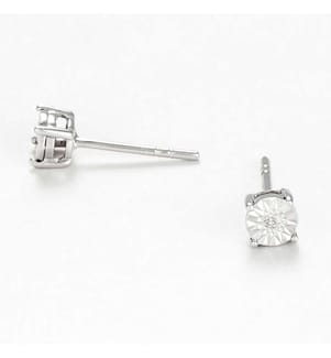 Boucles d'oreilles Puce Grande Illusion - Or blanc