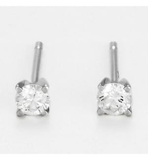 Boucles d'oreilles Single Diamond - Or blanc