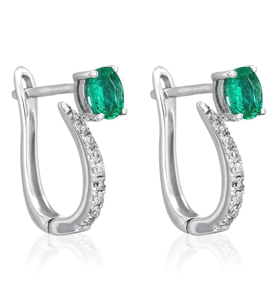 Boucles d'oreilles Belle Émeraude - Or blanc