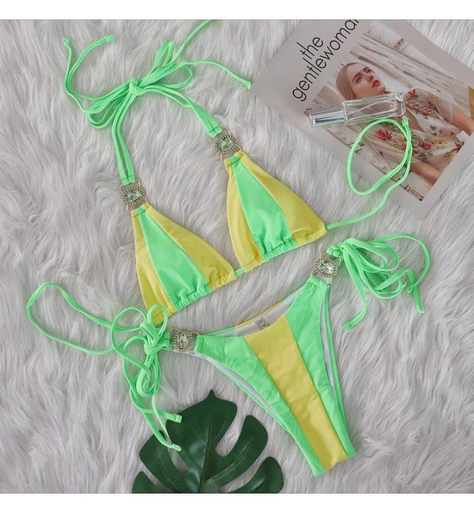 Bikini-Schmuck - Grün und Gelb