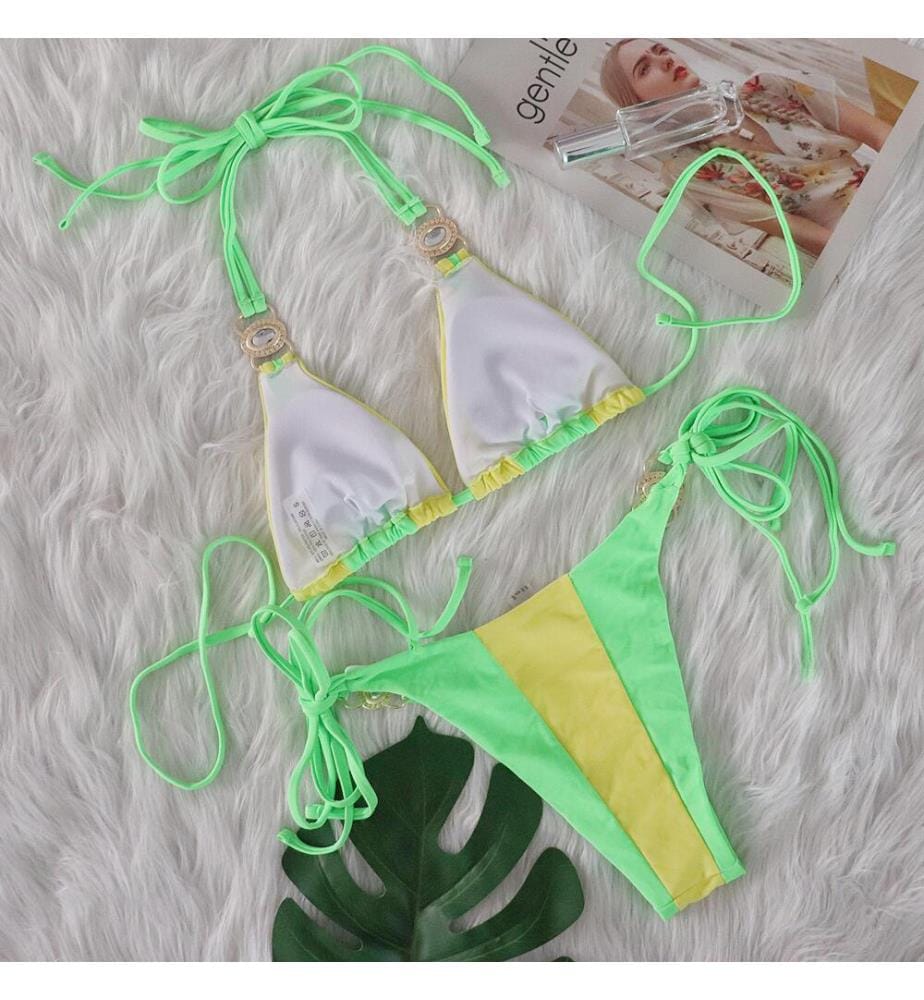 Bikini-Schmuck - Grün und Gelb