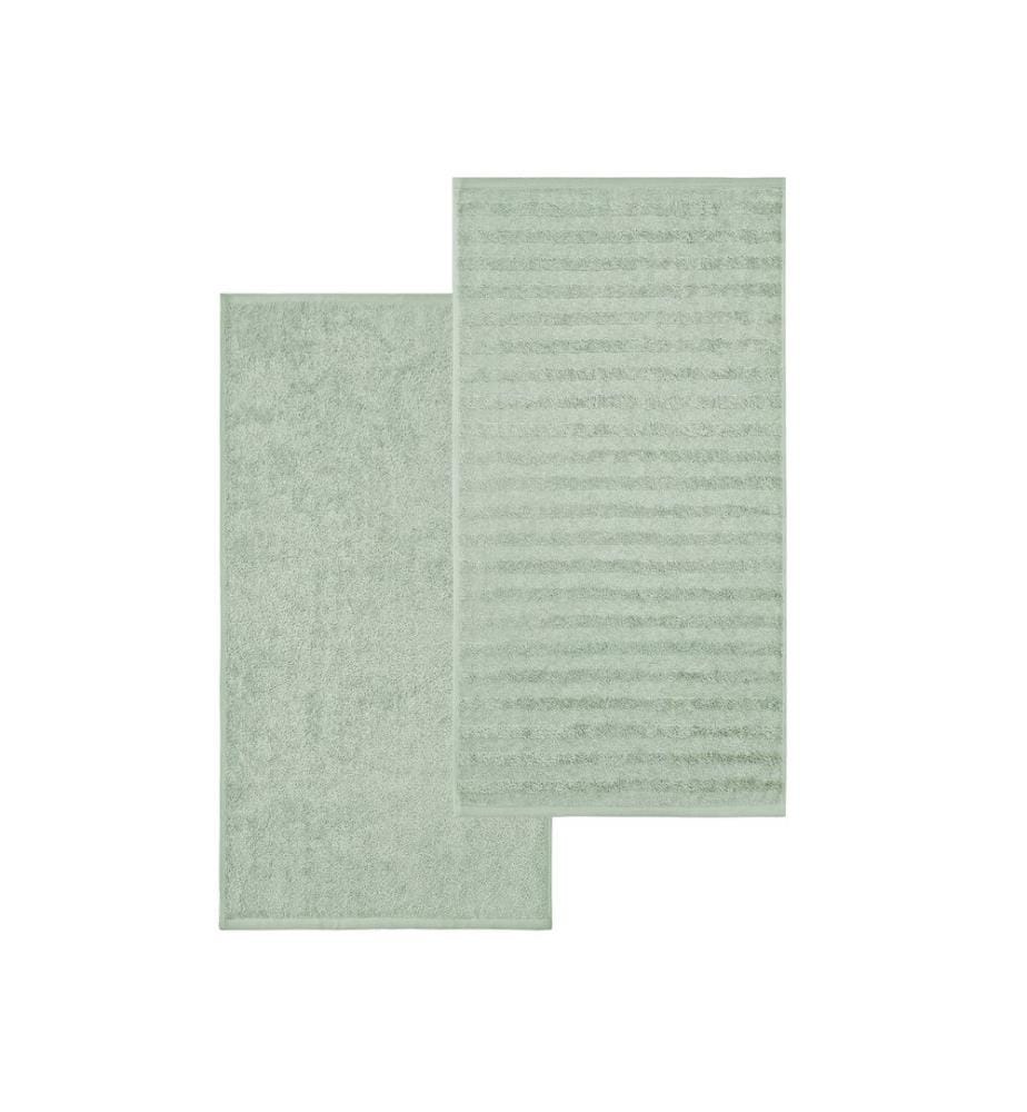 Frottéwäsche Set - 2 Handtücher 50x90cm - Ranura und uni - One Size
