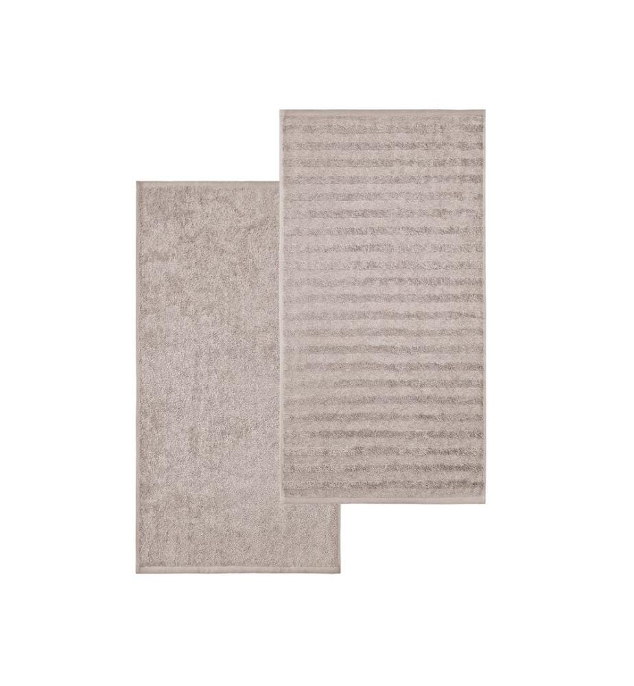 Frottéwäsche Set - 2 Handtücher 50x90cm - Ranura und uni - One Size