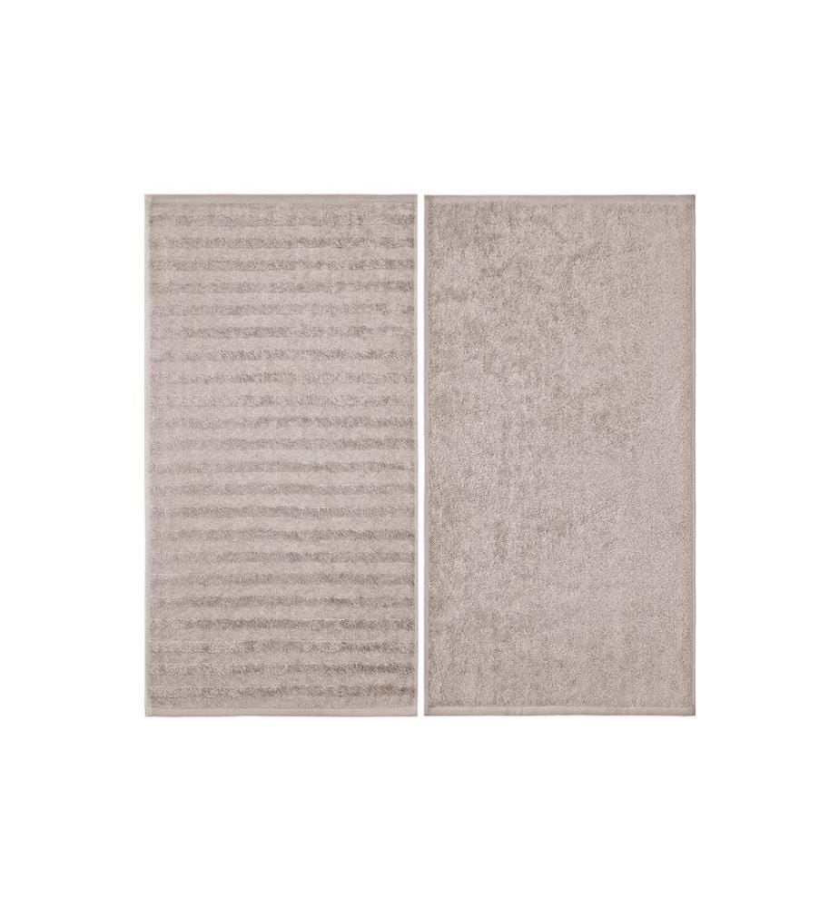 Frottéwäsche Set - 2 Handtücher 50x90cm - Ranura und uni - One Size