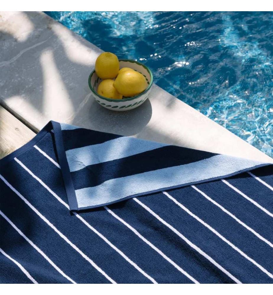 Torres Novas Pena Strandtuch 100x180cm marin, hellblau, weiss - One Size