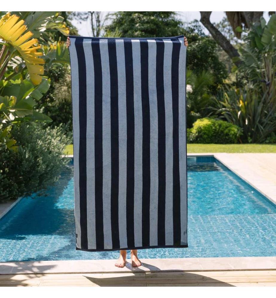 Torres Novas Pena Strandtuch 100x180cm marin, hellblau, weiss - One Size