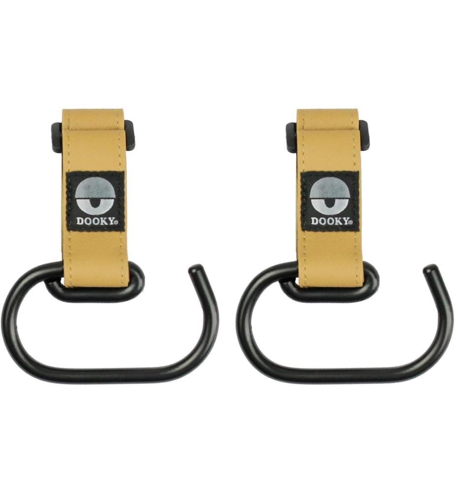 Dooky Buggy Hooks Large 2er Set, Braun