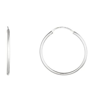 Boucles d'Oreilles Sublime Créoles - Or Blanc - Argenté