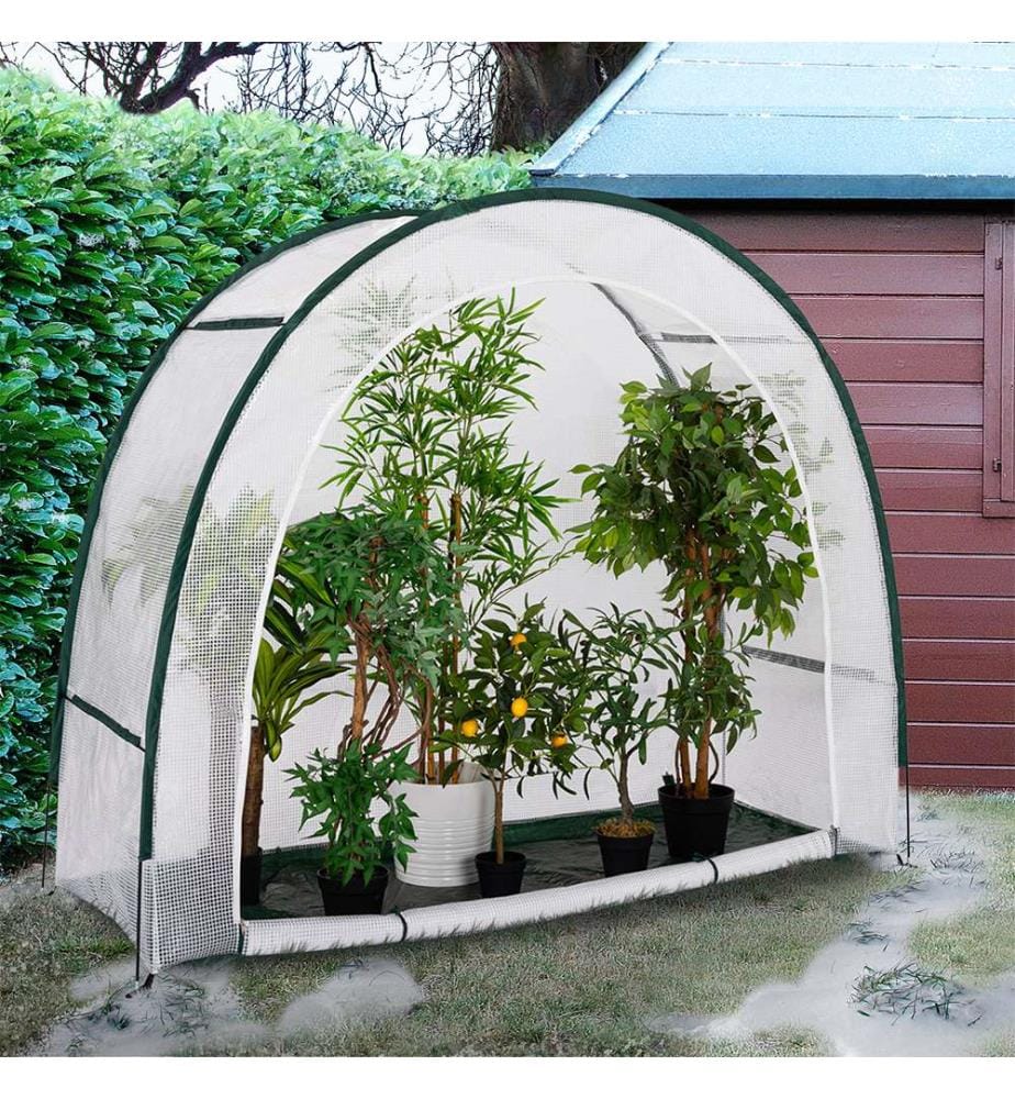 Wintergewächshaus Halbmond speziell für die Terrasse - 200 x 80 x 170 cm