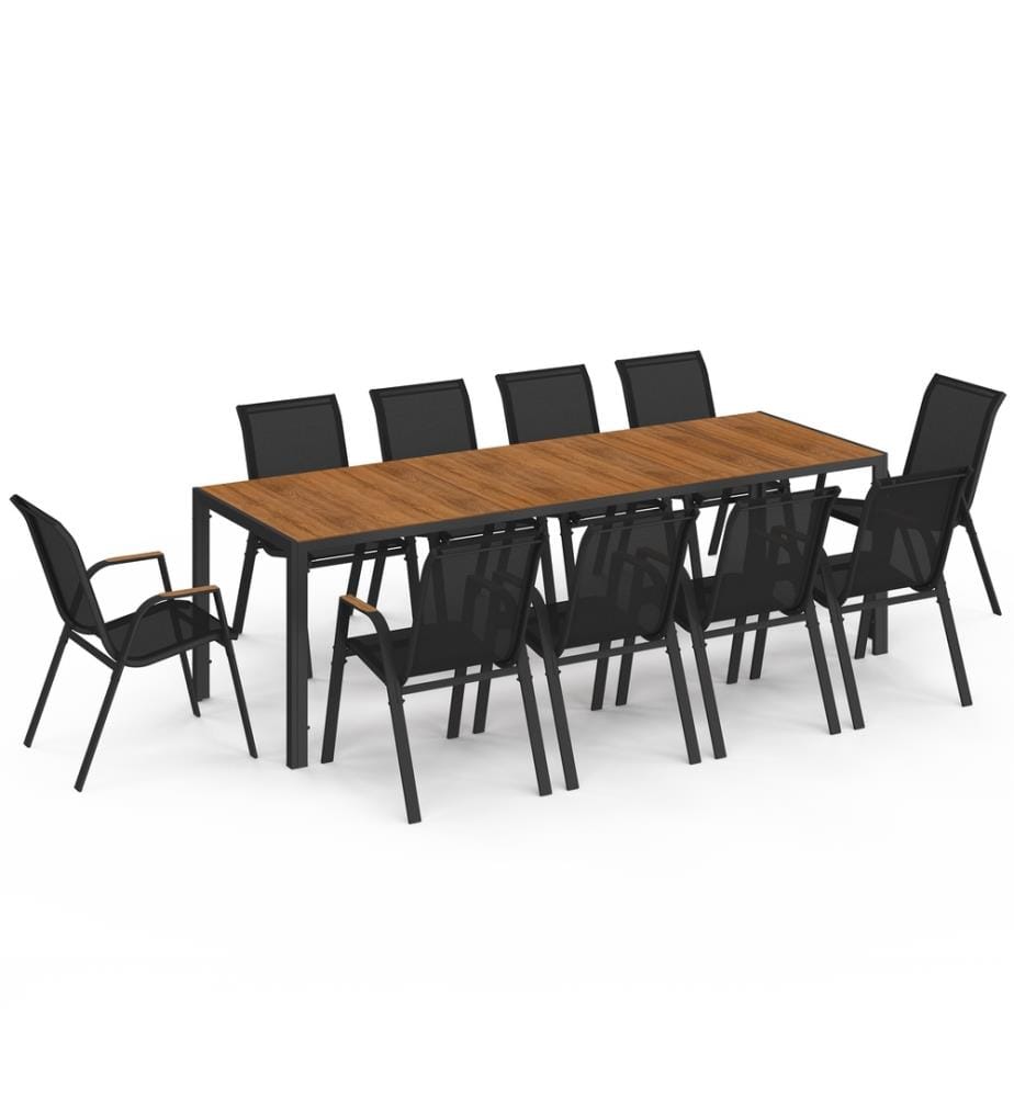 Set da pranzo Timbia 10 posti - Nero e marrone