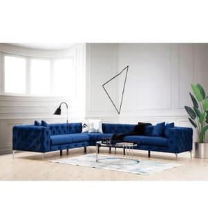Ecksofa „Como“ – Marineblau