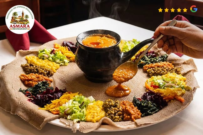 Äthiopische vegetarische Platte