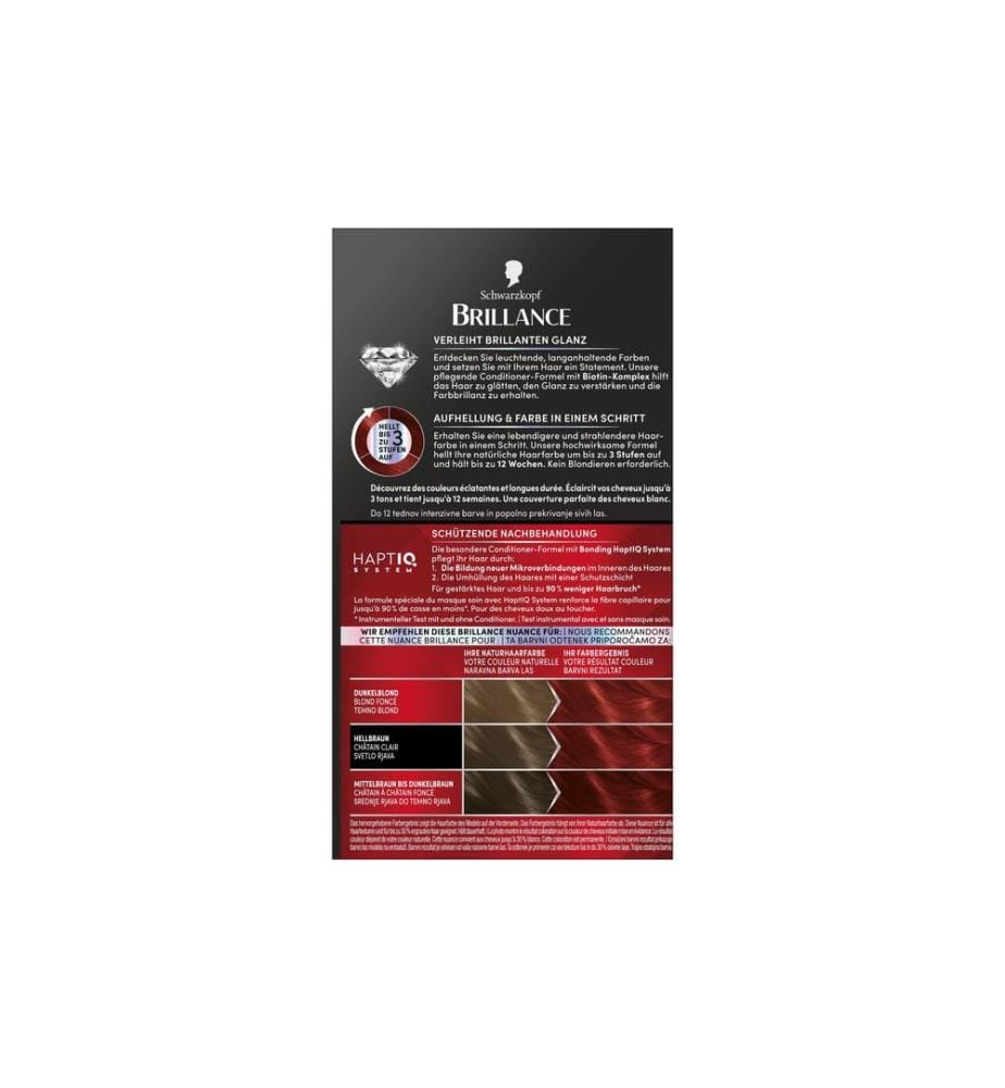 Schwarzkopf BRILLANCE Coloration Brillance L843 Rouge éclatant