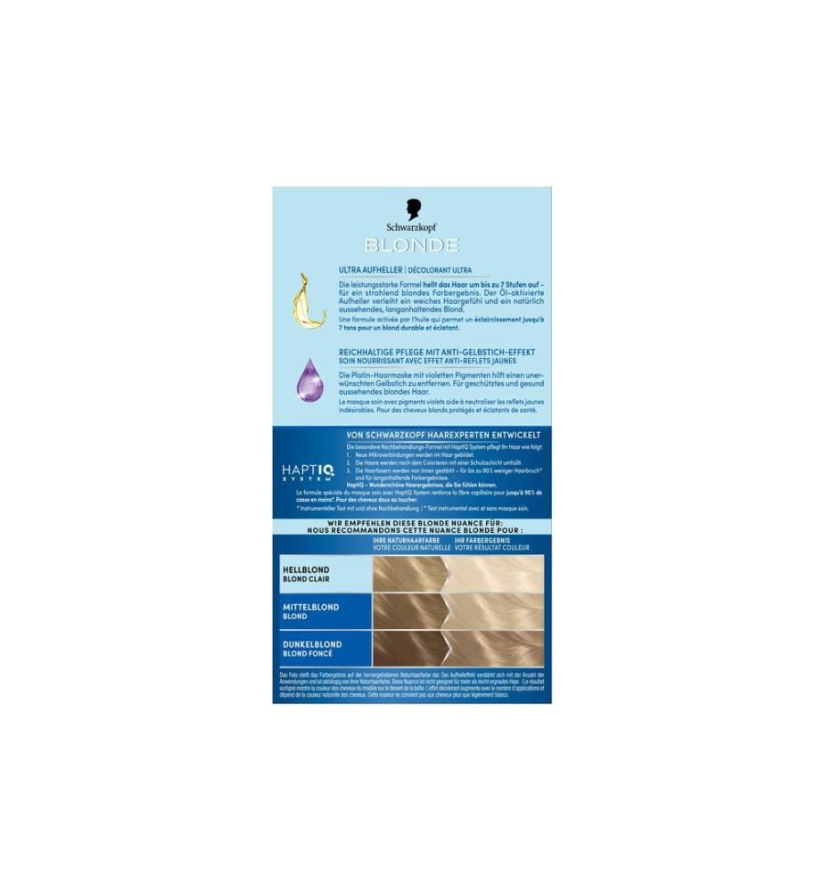 Schwarzkopf Blonde Haarcoloration Ultra Aufheller L101 Silberblond