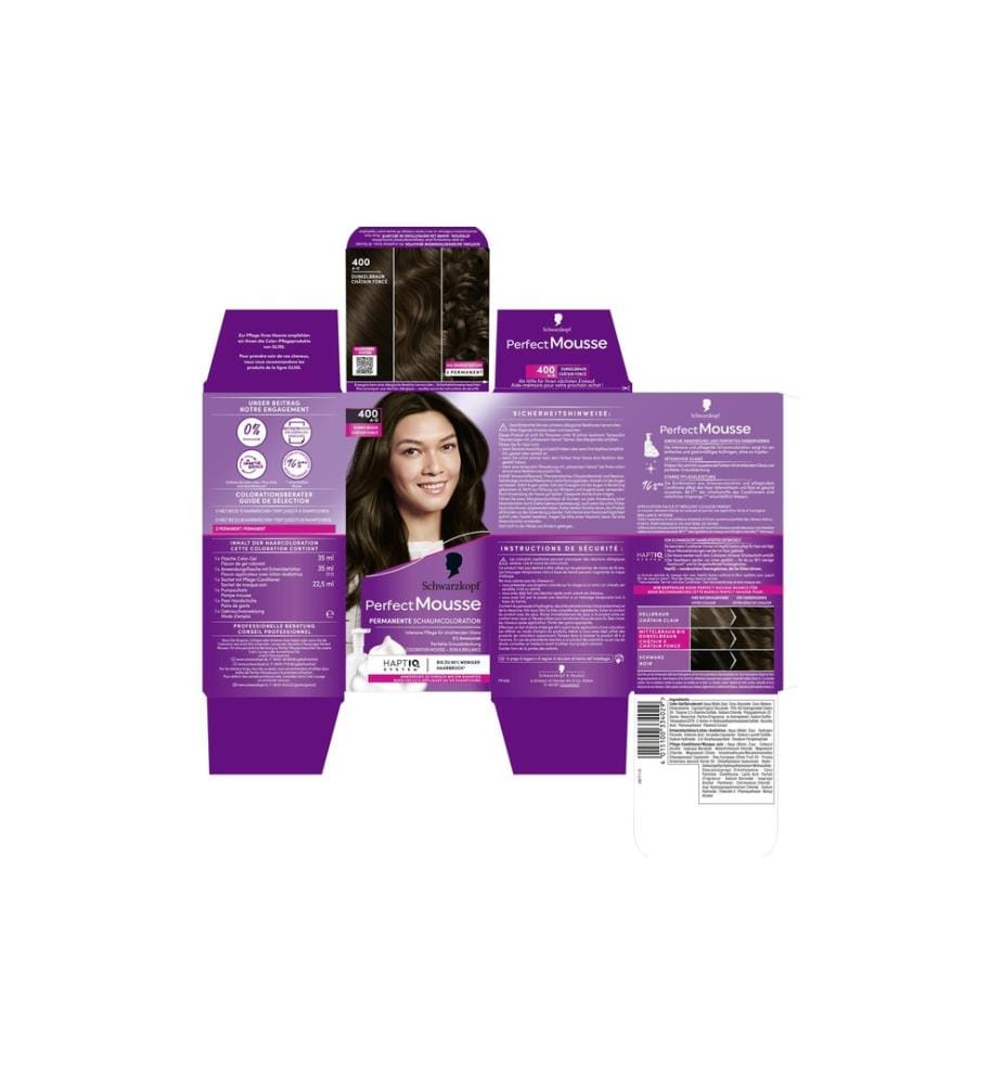 Schwarzkopf Perfect Mousse Haarcoloration Perfect Mousse 400 Dunkelbraun