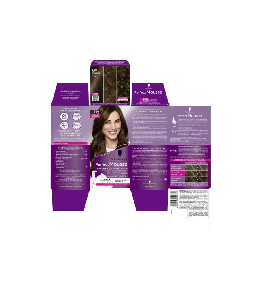 Schwarzkopf Perfect Mousse Haarcoloration Perfect Mousse 600 Hellbraun