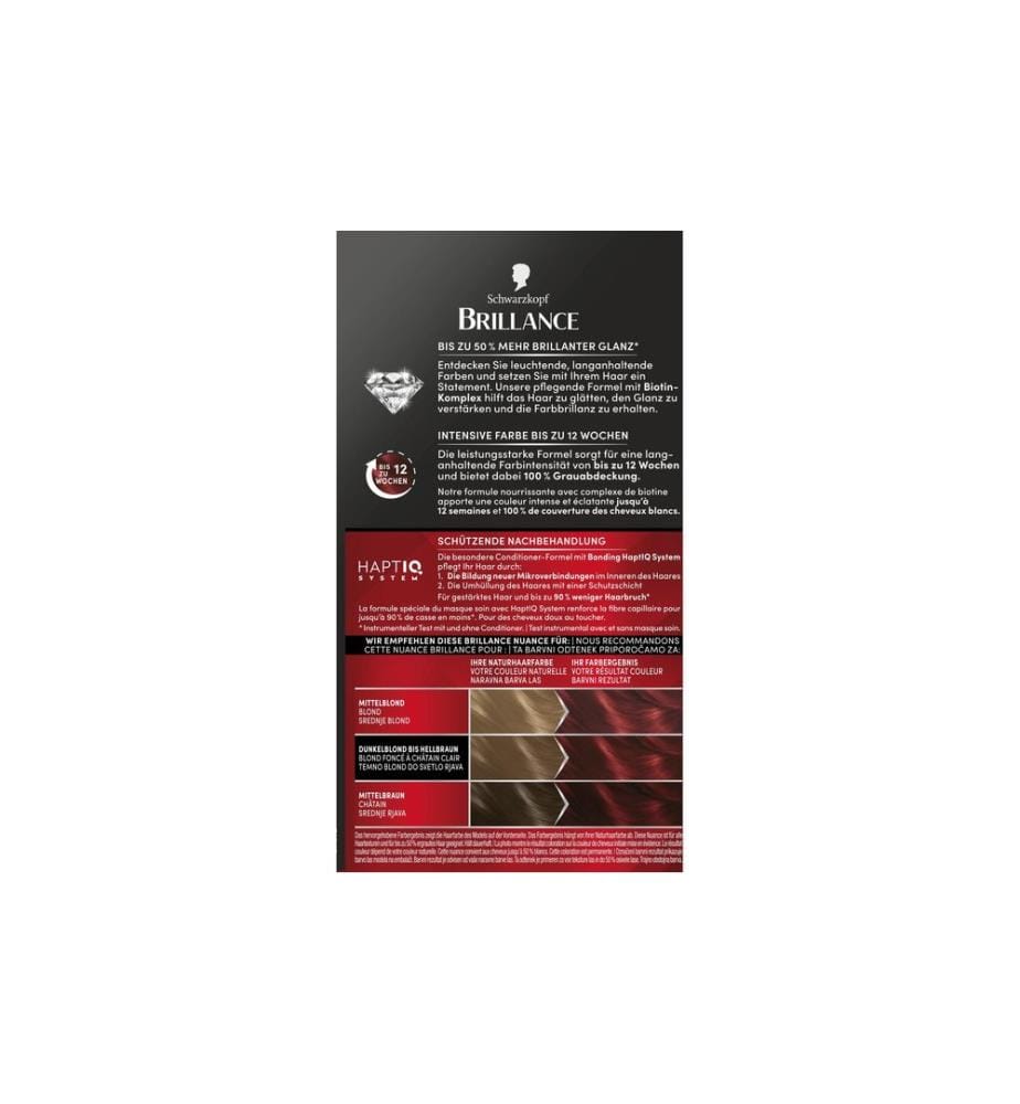 Coloration cheveux Schwarzkopf BRILLANCE Brillance 872 Rouge intense