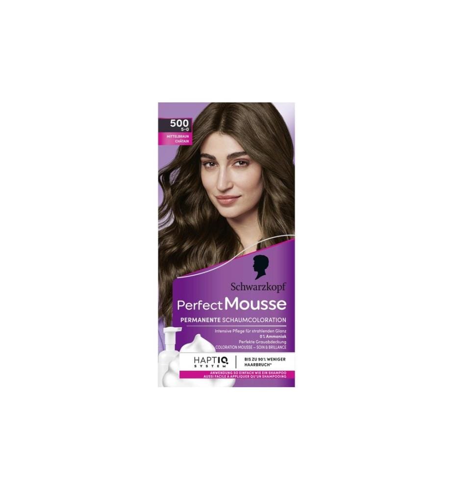 Schwarzkopf Perfect Mousse Haarcoloration Perfect Mousse 500 Mittelbraun