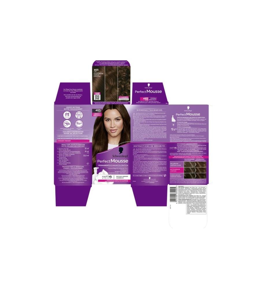 Schwarzkopf Perfect Mousse Haarcoloration Perfect Mousse 465 Schokobraun