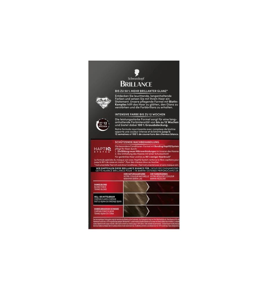 Coloration pour cheveux Schwarzkopf BRILLANCE Brillance 896 Rouge Noir
