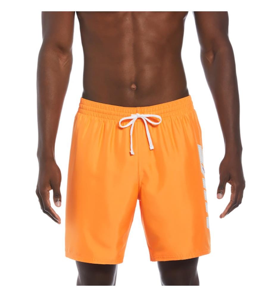Volley 7" Big Block Badeshorts - Glänzendes Mandarinrot