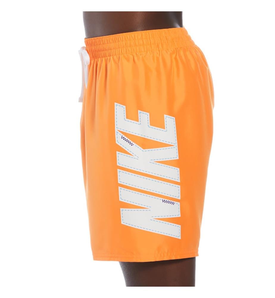Volley 7" Big Block Badeshorts - Glänzendes Mandarinrot