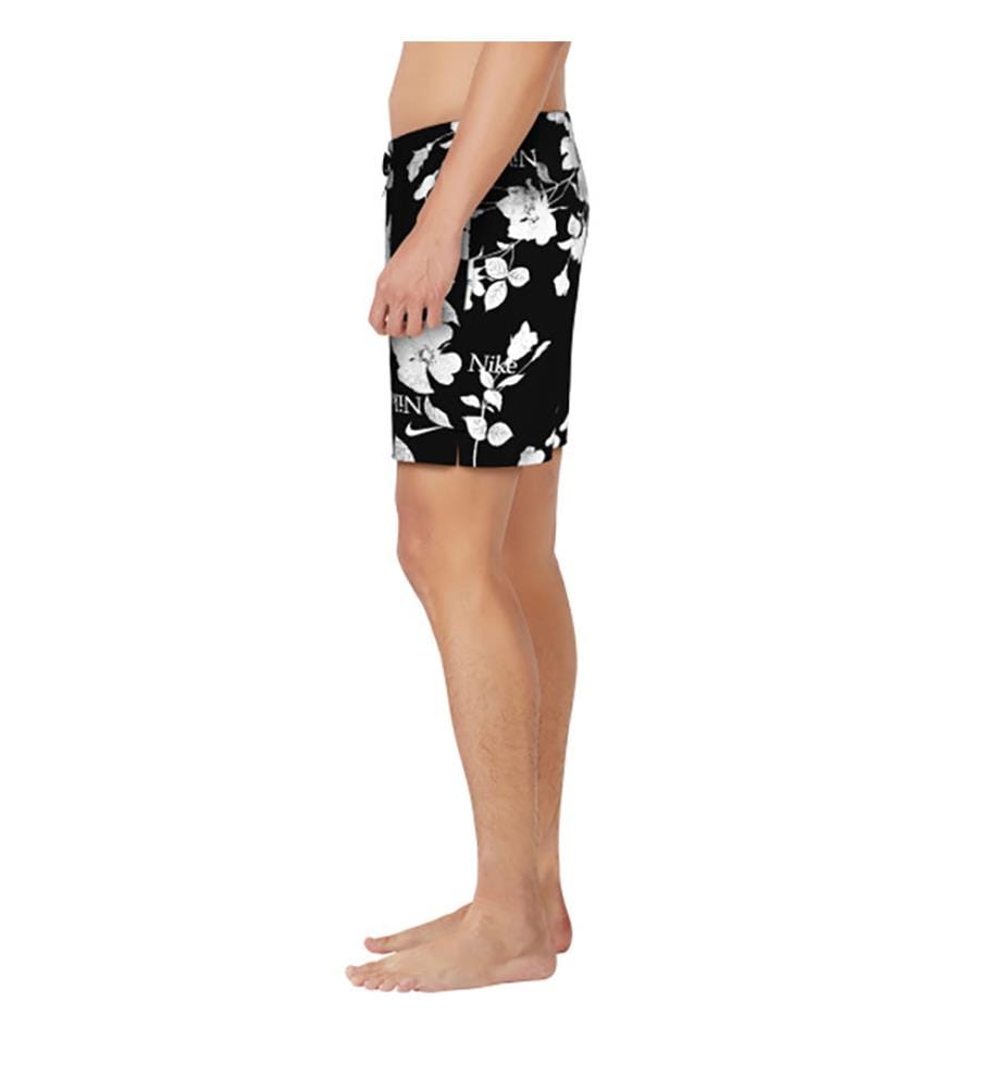 Boxer da bagno Fine Floral Uomo 7" Volley - Nero