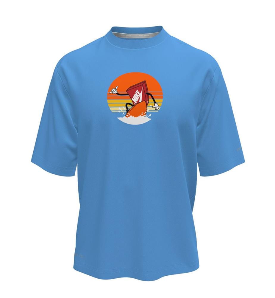 Sunset Surf Big Short-Sleeve Hydroguard - Bleu