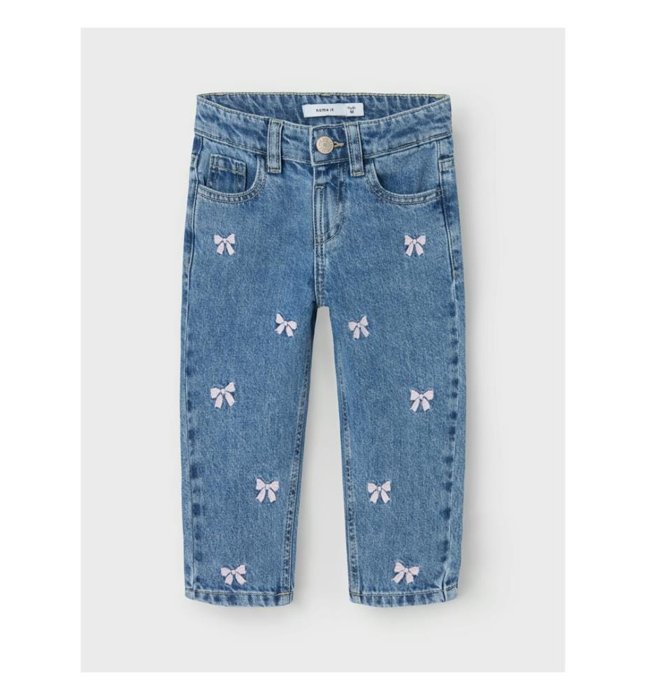 Jeans - Medium Blue Denim Bows