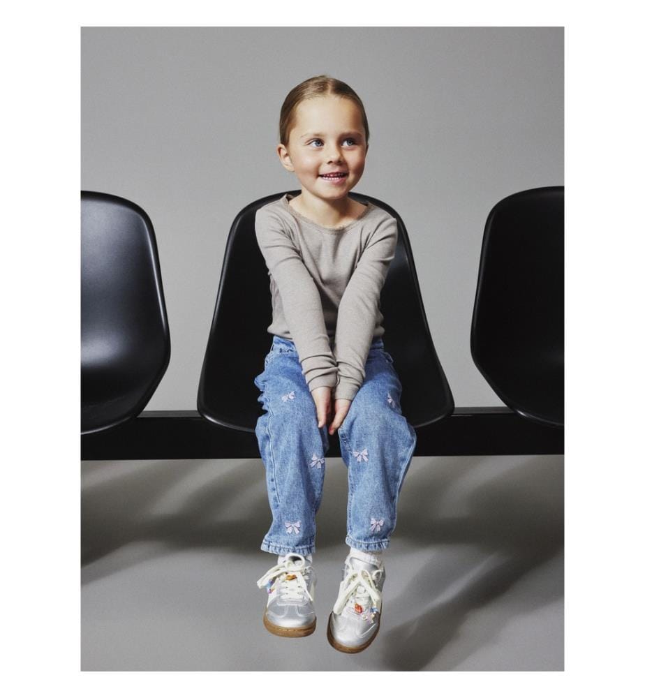 Jeans - Medium Blue Denim Bows
